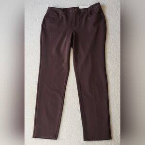 Cato Mid-Rise Skinny Brown Pants With Stretch Women Size 16 NWT